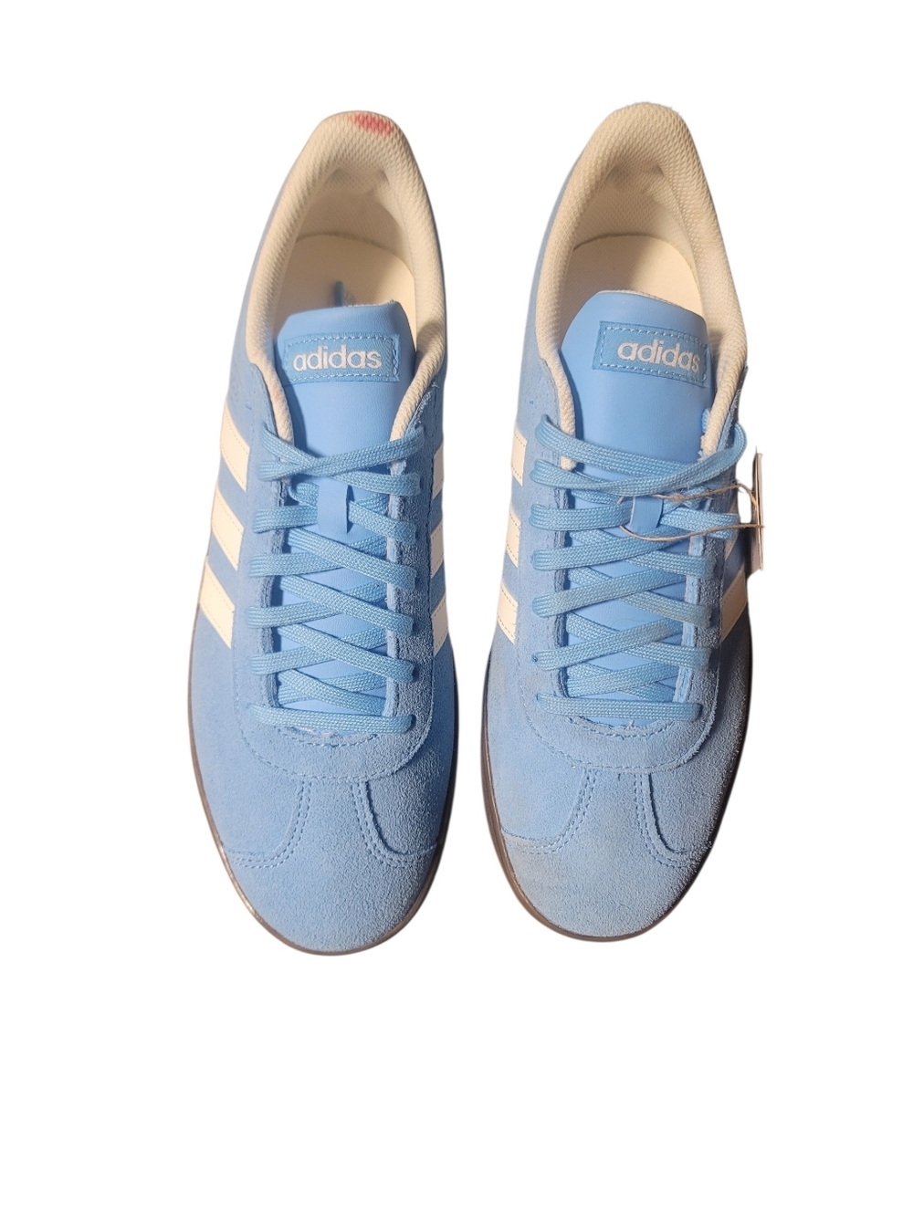 Adidas Light Blue Suede Sneakers – White 3-Stripes – New With Tags- Mens Size 9